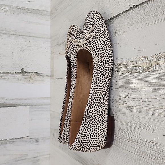 Madewell The Adelle ballet flat Spot Dot Calf Hair tan brown Dried Flax Size 9 - Picture 4 of 9